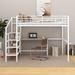 Mason & Marbles Adabella Full Size Metal Loft Bed w/ Desk & Lateral Storage Ladder Metal in Black | 67 H x 56 W x 92.7 D in | Wayfair