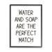 Stupell Industries Az-264-Framed Water & Soap Perfect Match by Martina Pavlova Print Canvas in Black/White | 14 H x 11 W x 1.5 D in | Wayfair