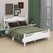 Charlton Home® Daviana Wood Platform Bed Frame, Retro Style Platform Bed w/ Wooden Slat Support Wood in White | 39.4 H x 56.2 W x 79.9 D in | Wayfair