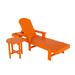 Highland Dunes Aspendale 77.6" Long Reclining Single Chaise Plastic in Orange | 37.8 H x 21.1 W x 77.6 D in | Outdoor Furniture | Wayfair