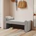 Modern Ottoman Bench, Upholstered End of Bed Bench, Boucle Entry Bench for Living Room