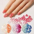 Heart Nail Charms 3D Nail Heart Charms for Acrylic Nails Decoration Change Color In Sunlight Orange Pink Blue Heart Flat Back Charms Design DIY Heart Nail Jewelry Decorations