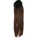 Beanie Wig Hat with Hair Attached Women Straight Wigs Human Hairy Extension for Miss Women s