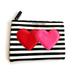 Victoria s Secret Hearts Black & White Striped Makeup Cosmetic Clutch Pouch Case Bag NWT