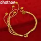 Urlover 24 Karat Gold kleines Herz Armband für Frau Modeschmuck Dame Hand kette Verlobung Armreifen