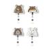 WIRESTER Set 4pcs Acrylic Key Card Holder Belt Clip Reel Id Badge Retractable - Brown Mice & Gerbil & Grey Rat & White Mice