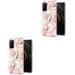 Set of 2 Phone Cases Anti-fall Protector Marble Texture Protective Shell Floral Pattern