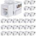 GearIT Ethernet Wall Jack RJ45 Insert for Cat5/Cat6 Keystone Wall Plate White 25-Pack