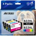 822XL Ink for Epson 822XL Ink Cartridges for Epson 822 822 XL Epson 822XL Ink Cartridges Combo Pack to use with Pro WF-3820 WF-4820 WF-4830 WF-4833 Printers?4 Pack?