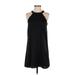 Naked Zebra Casual Dress - Shift Halter Sleeveless: Black Solid Dresses - Women's Size Small