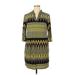 Donna Morgan Casual Dress - Sheath V Neck 3/4 sleeves: Yellow Chevron Dresses - Women's Size 14