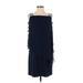 MSK Casual Dress - Shift Square Sleeveless: Blue Solid Dresses - New - Women's Size Small