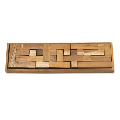 Tray of Fun,'Hand Crafted Recycled Teak Wood Puzzle from Java'