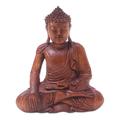 Moment of Enlightenment,'Artisan Hand Carved Wood Buddha Sculpture from Bali'