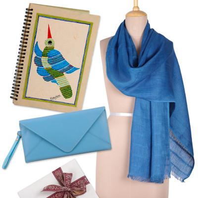 Blue All the Way,'Handcrafted Blue-Toned Curated Gift Set from India'