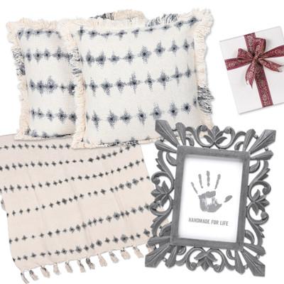 Delhi Sophistication,'Handmade Cotton and Mango Wood Curated Gift Set from India'