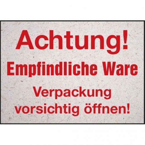 Dreifke® Aufkleber | Verpackungsetiketten Achtung! Empfindliche Ware Ver - 105x75 mm Folie selbstklebend, 3 St Image