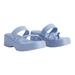 Torrid Shoes | 4085 Nwt Torrid Strappy Flatform Sandal 9 (Ww) Baby Blue Thong | Color: Blue | Size: 9