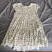 American Eagle Outfitters Dresses | American Eagle Floral Tiered Babydoll Short Sleeve Dress | Color: Cream/Green | Size: L