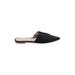 H&M Flats: Slip-on Stacked Heel Casual Black Print Shoes - Women's Size 36 - Pointed Toe