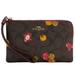 Coach Bags | New Coach Brown Corner Zip Wristlet Signature Canvas Clutch Bag | Color: Brown/Red | Size: Os