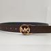 Michael Kors Accessories | Beautiful Reversible Michael Kors Logo Belt With Gold Tone Buckle | Color: Black/Brown | Size: 33"-37"