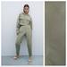 Zara Pants & Jumpsuits | Nwot. Zara Green High-Waist Jogging Trousers. Size M. | Color: Green | Size: S