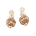 Draper's & Damon's Women's Beaded Bauble Earrings - Tan - CLIP EAR