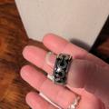 Coach Jewelry | Nwot! Coach Black And Silver Op Art Band Ring Size 7 | Color: Black/Silver | Size: Os