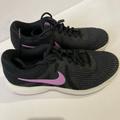 Nike Shoes | Nike Revolution 4,. Womens Running,Walking Shoes 7.5. | Color: Black/Purple | Size: 7.5