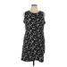 Nine West Casual Dress - Shift: Black Paint Splatter Print Dresses - Women's Size X-Large
