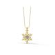 MOONEYE 5MM Round Shape Ethiopian Opal 925 Sterling Silver Solitaire Snowflake Minimalist Christmas Pendant Necklace Jewelry, Gold Vermeil