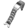 KAVJU Stainless Steel Watchband For GST-W300 GST-400G GST-B100 GST-210 S100D/S110D/W110 Black Metal Watch Band Strap Bracelet (Color : Silver)