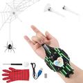 Spider Web Shooter for Kids & Men, Led Light Up Web Shooter Launcher String Toy, Glow in the Dark, 9.8ft Range, Electric Real Silk Spider Launcher Gloves Toy, Movie Role Playing Cosplay Wrist Toys