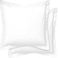 European Square Set of 2 Pillow Shams 1000 Thread Count Hotel Quality 100% Egyptian Cotton Cushion Cover, Super Soft & Breathable, Decorative Pillowcases (White, Euro Size 26''x26'')