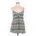 RVCA Casual Dress - A-Line Plunge Sleeveless: Green Dresses - Women's Size X-Large