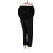 Motherhood Casual Pants - Mid/Reg Rise Straight Leg Boyfriend: Black Bottoms - Women's Size X-Small Maternity