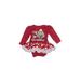 Long Sleeve Onesie: Red Bottoms - Kids Girl's Size Medium