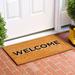 Calloway Mills Retro Block Welcome Non-Slip Indoor Outdoor Door Mat Coir | 29 H x 17 W x 0.6 D in | Wayfair 112061729