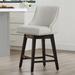 Red Barrel Studio® Shurma Swivel 26" Counter Stool Wood/Leather in White | Wayfair 05DA57C1420848C8948A6CEB7B98F5D4