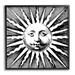 Stupell Industries Az-284-Framed Detailed Sun w/ Face by Lil' Rue Print Canvas in Black/White | 12 H x 12 W x 1.5 D in | Wayfair az-284_fr_12x12