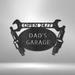 Trinx Personalized Dad's Garage Monogram Steel Sign Steel Art Wall Metal Decor Metal in Black | 11.75" H x 29.5" W x 0.05" D | Wayfair