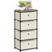 Rebrilliant Maisonett 4 Drawer Storage Drawer Metal/Fabric in White | 33.07 H x 16.53 W x 12.6 D in | Wayfair E20D126E34DC4762BD9A2ACB6FD671DC