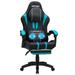 Hoffree Big & Tall Gamer Chair Ergonomic Gaming Chair w/ Extra Wide Massage Lumbar Pillow Faux /Foam Padding in Blue/Black | Wayfair WFPOA0413986