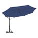 Arlmont & Co. Rondallyn 144" Octagonal Steel Cantilever Umbrella Patio Offset Umbrella in Blue/Navy | 106 H x 137.8 W x 137.8 D in | Wayfair