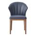 Corrigan Studio® Madieson Leather Metal Wing Back Side Chair in Gray Upholstered/Metal/Genuine Leather in Brown/Gray | 33 H x 22 W x 23 D in | Wayfair