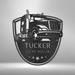 Trinx Personalized Trucker 10-4 Roger Monogram Steel Sign Steel Art Wall Metal Decor Metal in Gray/Yellow | 7 H x 17.5 W x 0.05 D in | Wayfair
