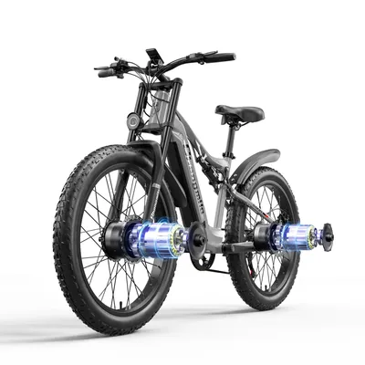 Shengmilo S600 Vélo électrique Moteur double 2000W eBike pour Adulte Vélos de Ville Batterie