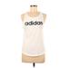 Adidas Active Tank Top: White Print Activewear - Women's Size X-Small