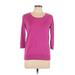 DKNY Pullover Sweater: Pink Solid Tops - Women's Size Large